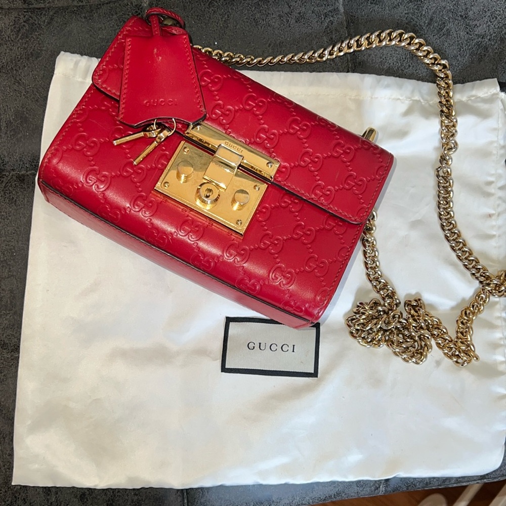 Padlock small Gucci Signature shoulder bag